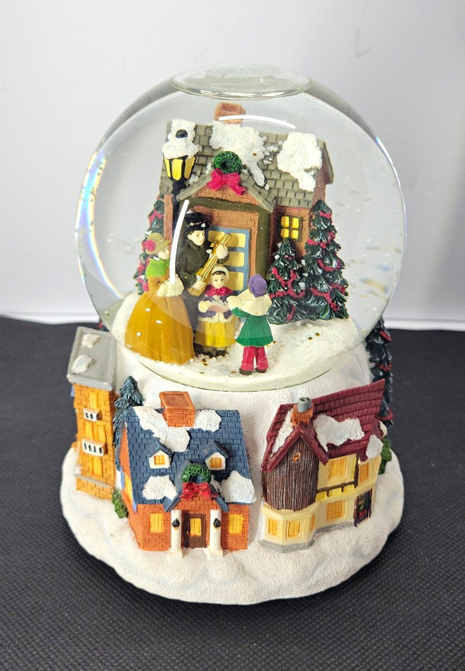 Winter Express Musical Christmas Snow Globe Carolers Village Snow Scene 6"